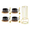 Portavasos Portavasos Posavasos para Taza de Té Portavasos de Hierro Accesorios para Juego de Té de Hierro Portavasos de Cerámica Estante de Almacenamiento Estante de Hierro Estante de Almacenamiento