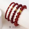 Pulsera Elástica de Ágata Natural de Alta Calidad Retro China Pulsera Nicho de Alta Gama con Conservación de Color de Acero Titanio Venta al por Mayor