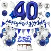 Decoración de Cumpleaños Azul Oscuro para 16º Cumpleaños Globos con Número Banderín Set para Fiesta de Cumpleaños de Niño Venta al por Mayor