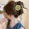 Pinza para el Cabello Grande Color Café Estilo Coreano para Cabello Grueso, Pinza de Tiburón Completa para la Parte Posterior de la Cabeza, Pinza de Lujo de Alta Gama al por Mayor