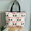 Bolsa feminina 2023 nova bolsa de lona com desenho bolsa de ombro moda bolsa de compras estampada casual moderna bolsa grande horizontal