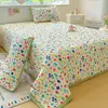 Funda de Cama Gruesa de Gasa Arrugada de Algodón Hinchable Universal para Todas las Estaciones Juego de Tres Piezas Sábana Acolchada Colchón de Dormitorio Estudiantil