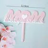 Decoração de Bolo Dia das Mães Flores Bonitas Cartão de Bolo de Aniversário Bandeira de Amor Acrílica Sobremesa de Festa