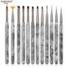 Guofeng Tinta y Lavado Tinte Pluma para Uñas Traje Arte de Uñas Fototerapia Pluma Pincel para Pintar Tallo Pluma Herramientas para Arte de Uñas