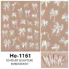 Redanco Novo Adesivo de Nail Art 5D em Relevo Desenho Animado Sereia Concha Luz Decalque de Unha Tridimensional He-1160