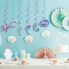 Decoración para Fiesta de Cumpleaños Mundo Submarino de Sirena Adornos Colgantes Espirales Estrella de Mar Concha Arreglo Festivo Decoraciones Colgantes Personalizable