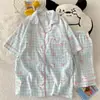 2024 Nuevo Pijama de Algodón Nube para Mujer Verano Manga Corta Shorts Dulce Lindo Dibujos Animados Ropa de Casa para Dama traje