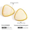 Pendientes de Titanio Acero Inoxidable Yuhui Transfronterizos Estilo Retro Maillard Triángulo Corazón Incrustado Resina Chapado Oro Real Acero Inoxidable