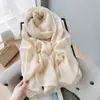 Lenço de Algodão e Linho Feminino Primavera e Verão Artístico Estilo Coreano Longo Cor Sólida Xale Fino Versátil Protetor de Pescoço Lenço de Seda para Ambiente com Ar Condicionado