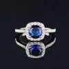 Anillo Caibao Cuadrado Multicolor de Venta Caliente Joyería de Anillo de Compromiso de Diamante Cuadrado Clásico de Comercio Exterior Europeo y Americano r5604