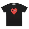 Bestseller transfronterizo: Nueva camiseta de pareja estilo japonés con estampado de corazón de Comme des Garcons, unisex de manga corta con estampado CDG de Play Bao Ling