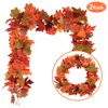 Rattan de Hoja de Arce Artificial Otoñal Transfronterizo Decoración de Halloween Acción de Gracias Amazon Colgante de Pared para el Hogar Rattan de Hoja de Arce