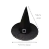 Novo chapéu de bruxa de halloween chapéu de bruxa de veludo preto adereço de cabeça de mago chapéu torcido de mágico chapéu de bruxa