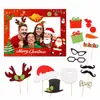 Fiesta de celebración de Navidad y Año Nuevo ambiente divertido para fotos decoración reno muñeco de nieve marco de fotos de papel accesorios para fotos de Navidad