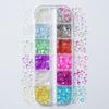 Joias para Nail Art Transfronteiriças Contas de Sereia Celebridade da Internet Balas Coloridas Contas Bolha Base Plana Diamante Strass Colorido Cristal Aurora Diamante Pacote Misto