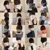 Goma para el pelo cuadrada a rayas retro estilo bosque para mujer, nuevo modelo 2026, banda elástica para el pelo de alta gama