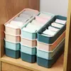 Caja de Almacenamiento Multifuncional para Calcetines Hogar Plástico Dividida Apilable Organizador de Sujetadores Ropa Interior Calzones Caja de Almacenamiento Clasificado