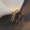 Anillo de diamantes electrochapado en oro auténtico 2023 para mujer, con apertura ajustable, estilo cibernético, pulsera de lujo, joyería ligera de nicho.