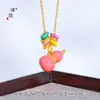 Collar Colgante de Calabaza con Polvo de Oro, Estilo Chino Versátil Cadena para Clavícula para Mujer