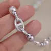 Collar de Perlas Swarovski de Color Mixto con Nariz de Cerdo de Circonita Microincrustada de Cobre para Mujer, Cadena de Perlas de Punto para Otoño e Invierno, Accesorio de Cuello de Nicho
