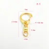 Llavero con cierre de mosquetón chapado en oro 18K14K, color fuerte y duradero, material DIY para muñecas hechas a mano, colgantes para bolsos de ganchillo, cierre de ocho con cadena