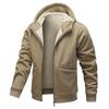 (directo de fábrica) otoño e invierno nuevo suéter para hombre abrigo acolchado de terciopelo de cordero cárdigan con capucha de terciopelo de cordero casual