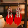 Pendientes de Pluma de Hoja de Loto Multicapa Estilo Étnico Aleación Casual Pendientes de Yunnan Venta al por Mayor Pendientes de Joyería Étnica Creativa