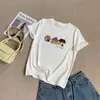 Camiseta de manga corta de color liso con estampado de casita estilo coreano, nuevo modelo primavera-verano 2026, cuello redondo, versátil, top juvenil y refrescante