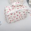 Bolsa de Cosméticos Cilíndrica Portátil com Estampa de Ursinho Fofo, Bagagem de Mão para Viagem, Armazenamento de Viagem de Grande Capacidade