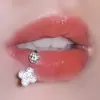 Anillo para Labio de Trébol de Cuatro Hojas Acero Inoxidable Bola de Barro Adorno para Labio Rosca Externa Anillo para Hélice de Oreja de 1.2 mm de Grosor Clavo para Cartílago de Oreja Joyería para Piercings Corporales