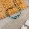Nuevo brazalete de cuentas retro chino para mujer, brazalete de nicho de lujo ligero de alta calidad para pareja y amigas, brazalete tejido de estilo étnico
