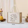 Bolsa de Patchwork de Lona, Bolsa de Yute para Niños Personalizada de Graffiti DIY, Bolsa de Regalo sin Estampar, Bolsa de Lona