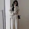 Roupa de Início de Outono 2025 Novo Conjunto Estilo Chá Completo Roupa Feminina Plus Size Popular Este Ano Moletom Salgado Terno de Duas Peças