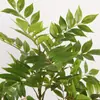 Folhas Artificiais Decorativas, para Interior e Exterior, Mudança de Cor, Madeira, Exibição em Janela, Paisagismo, Casa, Cor de Outono Artificial, Folhas de Madeira de 2 Galhos