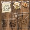 Bolsa de embalaje de pan autoadhesiva transparente con autosellado original, linda bolsa de pasta de frijoles con dibujos animados, para hornear rebanadas tostadas, bolsa maiou completa