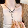 Nuevo collar de borlas de mariposa con cuentas de estilo étnico chinoiserie, collar de mujer con cadena de clavícula de cuerda trenzada, nuevos accesorios de tendencia nacional