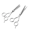 Tesouras de Cabeleireiro em Aço Inoxidável, Conjunto de Tesouras Lisas e Tesouras Desbastadoras, Ferramentas para Salão de Beleza para Cortar Franja e Desbastar Cabelo, Compra em Atacado para Lojas
