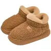 Sapatos de Algodão Pelúcia Cano Alto Marrom Retrô Inverno com Forro de Lã Coberto no Calcanhar Solado Espesso Antiderrapante Para Usar em Casa ou Indoor Chinelos de Algodão