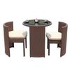 Juego de Tres Piezas de Mesa y Silla de Ratán para Exterior Balcón Jardín Creativo Sencillo Combinación de Mesa y Silla Casual de Ratán Ahorro de Espacio Interior