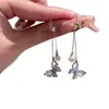 "Obertura de Primavera" Aretes Largos con Borlas de Perlas de Imitación Mariposa Azul, Aretes de Moda Frescos y Refinados para Mujer