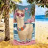 Meikeduo Best-Seller Transfronterizo Animal Alpaca Estampado Toalla de Playa Microfibra Linda Alpaca Toalla de Baño