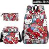 3D Transfronterizo Nuevo Producto HelloKitty Lindo Hello Kitty Mochila Bolsa Escolar Bolsa para Lápices Bolsa de Hombro Set de Tres Piezas