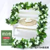 Enredaderas de Rosas Artificiales, Flores Falsas, Enredaderas Decorativas para Tubos de Aire Acondicionado de Sala de Estar, Decoración de Sistema de Calefacción, Enredaderas de Flores Artificiales de Seda de Plástico