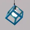 Luminária Pendente Quadrada de Ferro Estilo Retro Americano Industrial para Restaurante, Cafeteria, Loja de Roupas Única, Vitrine e Iluminação de Sala de Estar