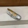 Sapatos de Salto Alto Estilo Francês com Bolinhas e Boca Rasa para Mulheres, Novo Modelo de Primavera 2026, Sapatos Mary Jane Estilo Ballet com Laço Prateado