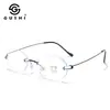 Gafas Retro sin Marco con Filtro de Luz Azul, Varillas de Metal de Alta Gama con Diseño sin Tornillos, Protección Ocular Anti-Luz Azul al por Mayor
