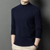 Puyuan 450g Camisa de Punto de Lana para Hombre Cuello Medio Alto Suéter de Otoño e Invierno Joker Ajuste Delgado Manga Larga Camiseta Base para Adultos Jóvenes T