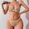 Tamanho Grande XXL Estilo Europeu e Americano Renda Sexy nas Costas Conjunto de Lingerie Feminina 8811C