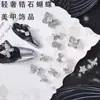 Joyería para Uñas Artísticas Japonesas Nueva Plata Circonita Serie Flash Bow Colgante de Corazón Lazo de Cinta