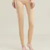 Conjunto de ropa interior térmica para mujer de otoño e invierno con almohadillas en el pecho, top de manga larga con cuello en U y pantalones largos